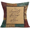 thumbnail image 4 of Retro Plaid Euro Style Throw Pillow Covers Inspirational Quote Decorative Pillow Case Cotton Linen Cushion Cover Decor 18x18 Inch Pillowcase for Home Set of 4 (Retro Plaid Set), 4 of 6