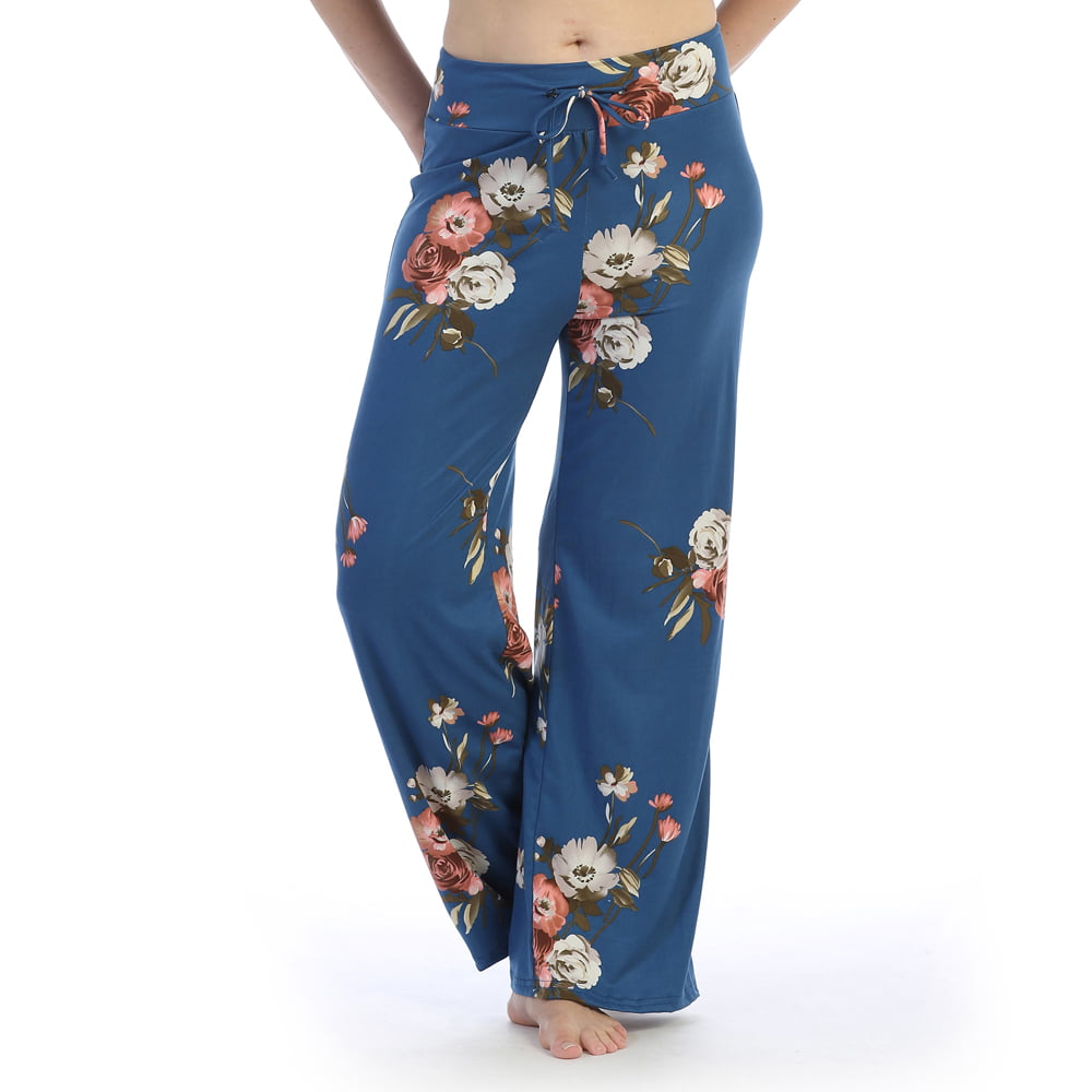 Ladies Drawstring Floral Pants - Walmart.com