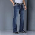 thumbnail image 1 of Pantalones vaqueros acampanados de primavera para hombre, pantalones vaqueros de corte acampanado, cómodos y ligeramente, 1 of 4