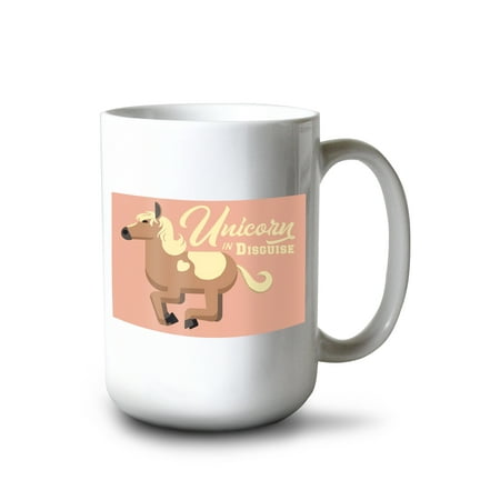 

15 fl oz Ceramic Mug Pony Unicorn in Disguise Geometric Dishwasher & Microwave Safe