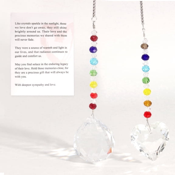 Style-Carry 2 Pack 15-inch Crystal Ball Prism Suncatchers, Colorful Rainbow Hanging Sun Catchers for Home Garden Office Decor, Gift for Women