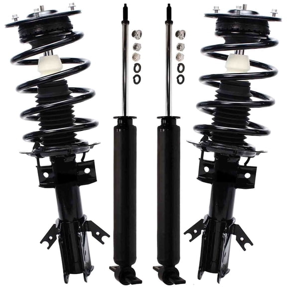 Detroit Axle - 4pc FWD Struts Shock Absorbers Kit for 2013-2020 Ford Fusion, 2 Front Struts w/Coil Spring 2 Rear Shocks Absorbers 2013 2014 2015 2016 2017 2018 2019 2020 Replacement Suspension