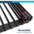 thumbnail image 4 of Kitchen Sink Dish Rack - Roll Up Rack - Heat Resistant Roll Up Dishwasher Rack - Easy to Store 18 Tubes (33 x 43 x 1cm) (Black), 4 of 6