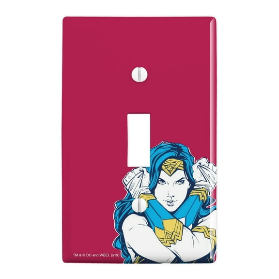 Wonder Woman Movie Crossed Arms Plastic Wall Decor Toggle Light Switch Plate Cover