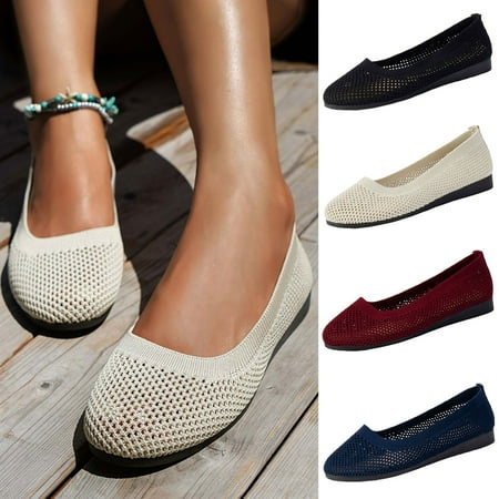 

Fesfesfes Women Shoes Round Toe Solid Color Round-Toe Flats Shoes Comfortable And Breathable Lightweight Soft Casual Shoe 41(8.5)