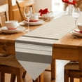 thumbnail image 2 of Brown Beige Striped Table Runner Linen Burlap Table Runner 108 Inches Long Farmhouse Stripes Cottagecore Dresser Scarves for Kitchen Island Coffee Dining Room Party Wedding Holiday Decor 13"x108", 2 of 8