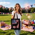 thumbnail image 4 of Qjidjing Independence Day Canvas Bag, Tote Bag, Patriotic American Flag Pattern Canvas, for 4th of July Shopping, Outdoor Activity, Daily Use, 4 of 6