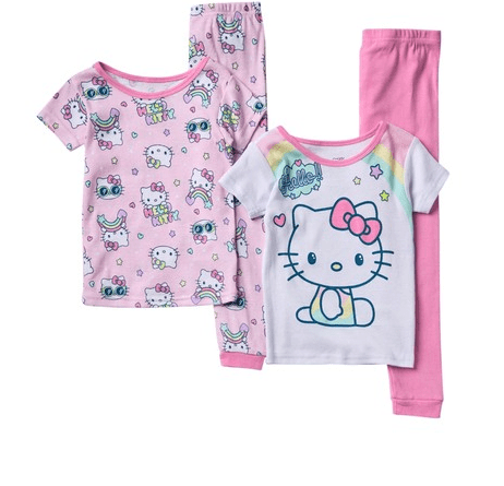 Hello Kitty 100% Cotton 2-Piece Pajamas for Girls 