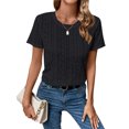 thumbnail image 3 of STARVNC Women Crew Neck Short Sleeve Lace Blouse, 3 of 7