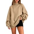 thumbnail image 7 of Enjoytime Fall Sweatshirts for Women Long Sleeve Solid Color Pullover Tops Winter Comfy Casual Mock Neck Sweatshirt, 7 of 7