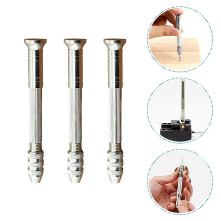 3Pcs Precision Hand Drill Practical Hand Drill Tool DIY Manual Punching Tool