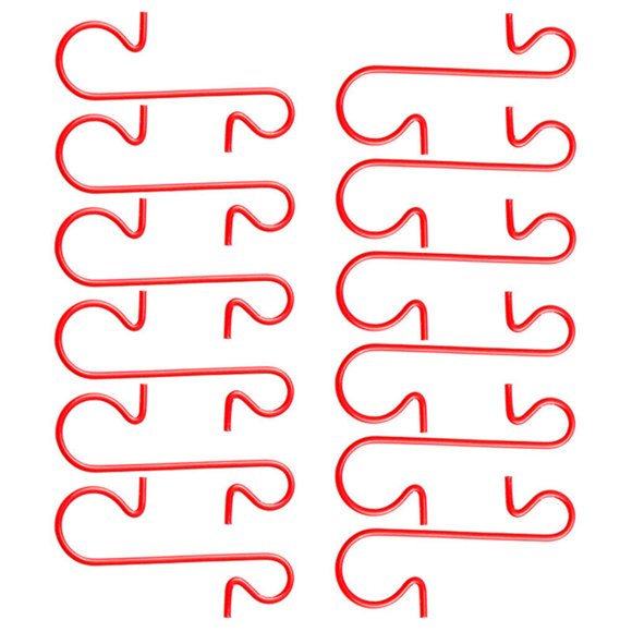 S-shaped Metal Hooks Swirl Spiral Ornament Hanger Christmas Tree Decoration Accessories, Red