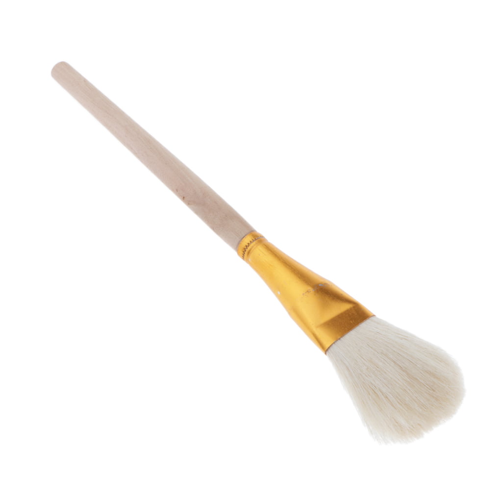 2 Pack Wooden Handle Brush Soft Hair Sweep Mop Gold Leaf Art Crafts Sweeper 