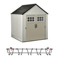 thumbnail image 1 of Rubbermaid 7x7 Pieds Résine Hangar de Stockage Extérieur + 34 Pouces Outil & Sports Hangar Rack, 1 of 12