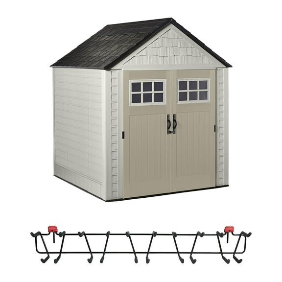 Rubbermaid 7 x 7 Feet Big Max Storage Shed   34 Inch Tool and Sports Rack