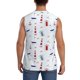 thumbnail image 4 of Fotbe Nautical Lighthouse Sailboat Men's Camiseta sin Mangas Estampada para Hombres, Playera Casual para Gimnasio, Entrenamiento, Playa-Large, 4 of 7