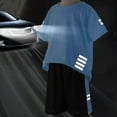 thumbnail image 5 of CYRBOKO Boys Outfit Sets, Summer Running2025 Short Sleeve Quick-Dry Althic Clothing Set Blue Size 5-6 T, 5 of 9