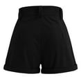 thumbnail image 5 of Baqcunre Ladies High Waisted Solid Color Corduroy Loose Shorts,Color Black,Size M-3XL, 5 of 7