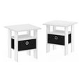 thumbnail image 5 of Furinno Andrey End Table Nightstand with Bin Drawer, Set of 2, White/Black, 5 of 7