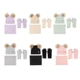 thumbnail image 2 of Conjunto de lana para tejer en invierno, ropa para el frío para niños pequeños, gorro, babero y guantes, tela acrílica suave, ideal para niños pequeños, preescolar, kit familiar de invierno., 2 of 9