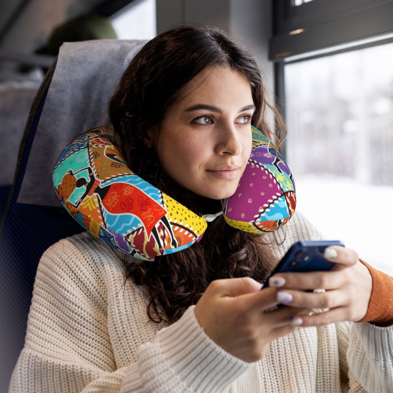 Xecao Dancing African Womans Print Memory Foam Cervical Neck Pillow Versatile U-Shaped Pillows for Home,Office,Camping,Travelling,Soft Washable Cover