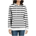 thumbnail image 3 of LIaqionyy Women Hoodie Sweatshirt Striped Pullover Drawstring Long Sleeve Casual Fall Trendy Outfits with Pockets, 3 of 6