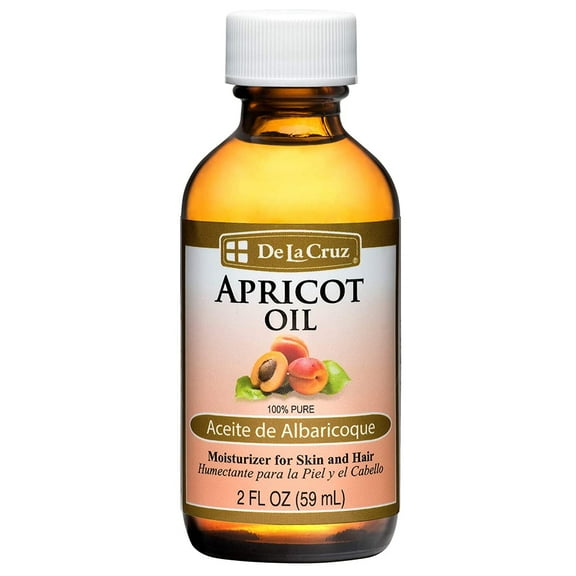 De La Cruz 100% Pure Apricot Oil for Dry Skin and Hair Moisturizer, 2 fl Oz