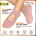 thumbnail image 3 of Grip Pilates Socks for Women Yoga Socks with Grips Open Top Non Slip Grippy Socks for Barre, Ballet, Barefoot Workout, 3 of 5