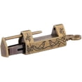 thumbnail image 4 of Candado chino vintage Candado de flor tradicional chino Mini llave, estilo chino para muebles vintage Candado vintage (bronce). Afortunado Sencillez, 4 of 4
