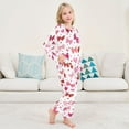 thumbnail image 6 of Fluffy Pajamas Set Fuzzy Winter Warm Pj Sets Pullover Tops and Long Pants Red and Pink Bows X-Small, 6 of 8
