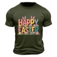 thumbnail image 1 of Camisa Casual de Cuello de la Tripulación de la Impresión de Pascua de Manga Corta de Verano Top Ligero de Poliéster para los Hombres, Camiseta de Manga Corta para el Uso Diario de Primavera Verano, 1 of 8