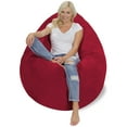 thumbnail image 6 of Chill Sack Bean Bag Pillow, Memory Foam Lounger with Microsuede Cover, Kids, Adults, 7.5 ft, Cinnabar, 6 of 10