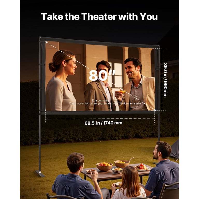KFFKFF 80-Inch Foldable Projector Screen With Stand photo 3