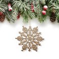 thumbnail image 6 of Northlight 24ct Glitter Snowflake Christmas Ornament Set 4" - Champagne Gold, 6 of 6