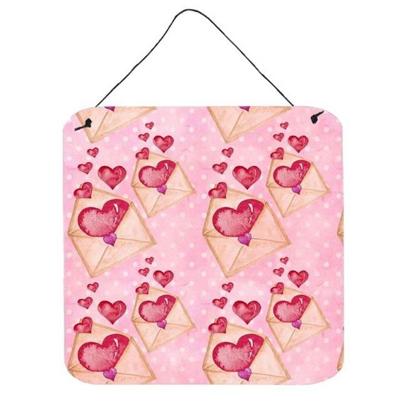 Watercolor Pink Love Letter Wall or Door Hanging Prints, 6 x 6 in.