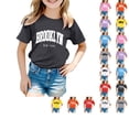 thumbnail image 1 of SUXIAN T-Shirts pour Enfants Mode Décontractée Imprimé Col Rond Ample Manches Courtes T-Shirt Haut Col Rond T-Shirt pour Enfants Noir_003 7-8 Ans, 1 of 4