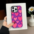 thumbnail image 5 of Dreamy Purple Phone Case with Pink Hearts & White Stars for iPhone 16 15 14 13 12 11 X SE, 5 of 6