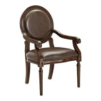 Lexicon Aldermont Faux Leather Accent Chair in Dark Brown