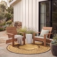 thumbnail image 3 of Safavieh Courtyard Cooper Botanical Indoor/Outdoor Area Rug, Natural/Chocolate, 5'3" x 5'3" Round, 3 of 9