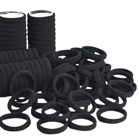 40 pieces black hair bands for women and girls, seamless thick hair bands, elastic hair bands, non-damaging ponytail, long and long-lasting braided ponytail and medium hair, cotton elastic hair bands