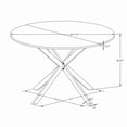 thumbnail image 5 of Cross Leg Round Dining Table, 47.24'' Modern Cross Leg Leisure Table with Two Piece Removable Top and Matte Finish Iron Legs, Coffee Table for Dining Room/ Living Room, 5 of 7