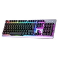 thumbnail image 2 of para juegos con ergonómico silencioso con retroiluminación LED, para juegos retro, para escritorio, computador Negro 15 retro Macarena teclado para juegos, 2 of 8