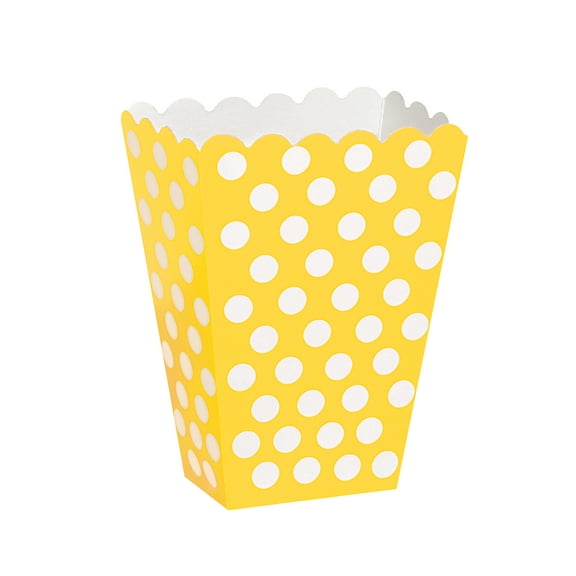 Sunshine Yellow Polka Dot Treat Favor Boxes, 5.5 x 3.5in, 8ct