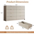 thumbnail image 7 of Furniway Beige Dresser for Bedroom, 8 Drawer Double Dresser with Gold Metal Handles, Modern Chest of Drawers for Bedroom, Living Room, Entryway and Closet, Beige, 7 of 7