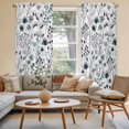 thumbnail image 3 of Blue Teal Spring Floral Kitchen Curtains, Vintage Botanical Colorful Elegant Light Filtering Window Curtain Panels, 2Pcs Rod Pocket Window Treatments Set for Living Room Bathroom Bedroom 52x72 Inches, 3 of 9