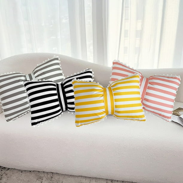 Almohada De Terciopelo 1 paquete de cojín de lunares con lazo extraíble para la zona lumbar, para sala de estar, dormitorio, oficina, 49,6 x 33 cm Yulucky