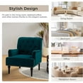 thumbnail image 2 of Upholstered Armchair Set of 2 Velvet Lounge Accent Chair Single Sofa Button Nailhead Wooden Legs Living Room Bedroom Teal, 2 of 6
