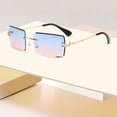 thumbnail image 3 of Glasses Riding Eyewear Unisex Rectangle Rimless Sunglasses for Outdoor Enthusiasts with Metal Frame and PC, 3 of 3