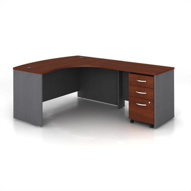 Bush Business Furniture Series C 3-Piece Right-Hand Computer Bow Desk -  