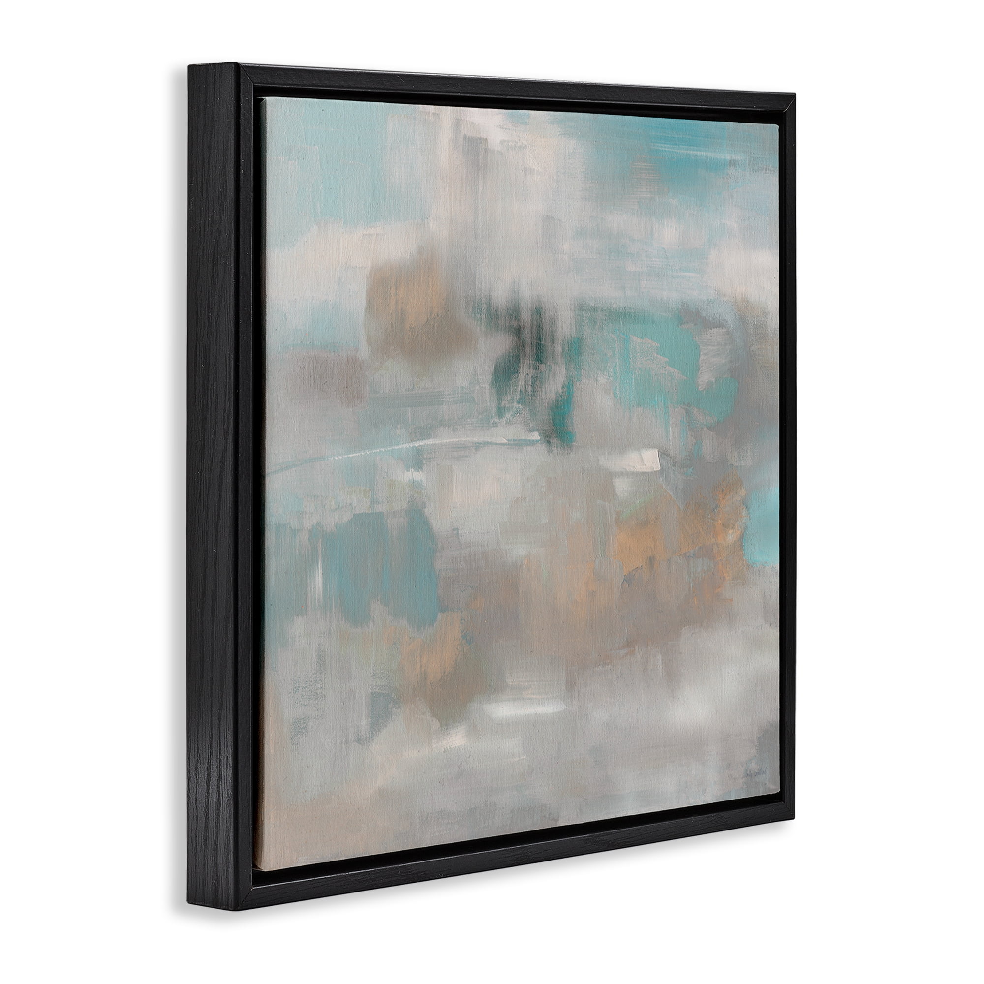 Stupell Industries Serene Soft Abstract Study Black Framed Floater Canvas Wall Art, design by Sally Swatland